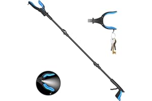 ‎KEKOY Kekoy 112cm Greifer Mit Licht, Faltbare Greifer FüR Senioren, MüLlzange Greifzange Drehbarer Kopf, Greifhilfe FüR Senioren Mit Magnet (112cm, 1 Stück Dunkelblau)