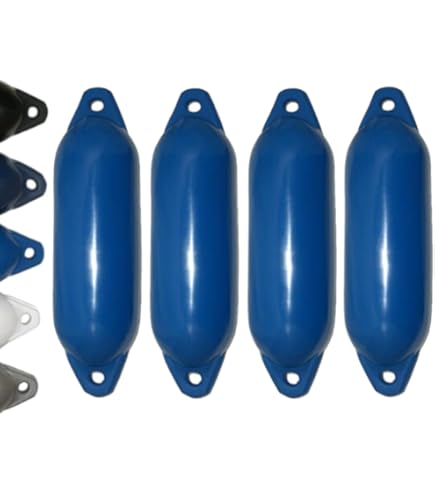 DES Boots-Service Set - 4 Stegfender 50x7x10cm Blau Für Boote & Yachten