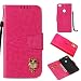 Produktbild HuaWei P8 Lite 2017 Hülle,Alfort HuaWei P8 Lite 2017 Schutzhülle, Simulations Retro Ledertasche Flip Lederhülle PU Leder Tasche Cover Wallet Case für HuaWei P8 Lite 2017 Smartphone (Rose rot)