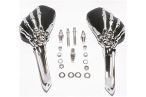 LOVEMOTOR 1 Paar Motorrad-Rückspiegel im 3D-Schädelskelett-Design für Electra Glide, Fatboy, Shadow 600, 750, Vulcan Roadstar, Royal Star.