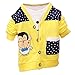 Zhuannian Kids Designer Baby Boy's Star Print V Neck Cardigan (12-18months, Yellow)