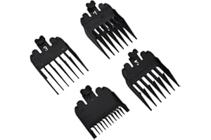 ZHOWYEEMENG 4 Pcs Clipper Guards Set – Professional Hair Clipper Guide Combs & Beard Trimmer Guards for Wahl & Most Clippers – Nylon Comb Attachments for Precision Hair Cutting & Styling