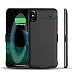 Produktbild ICHECKEY Ultradünne 6000mAh Akku-Hülle für iPhone X Battery Case kompatible mit Lightning Audio Ausgabe Slim Power-Case Smart Handyhülle mit Zusatzakku Extra 100% Akkulaufzeit (Schwarz)