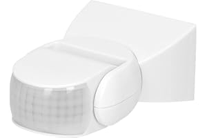 Miratic Detecteur De Mouvement pour l'Extérieur IP65 avec Capteur Crépusculaire 180° 1200W Etanche (Blanc)