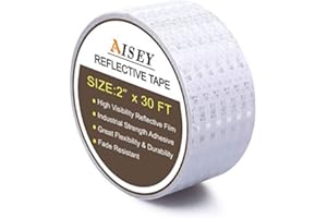 AISEY 2" X 30ft Reflective Tape White Outdoor High Vis Conspicuity Safety Tape, Reflector Tape Trailer Waterproof