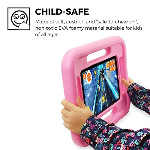 iPad Mini 1 / 2 / 3 / 4 Kinderhülle, COOPER GRABSTER strapazierfähige robuste, widerstandsfähige, stoßfeste, schützende Spielhülle für Kinder mit 4 Griffen & kostenlosem Displayschutz (Pink) - 3