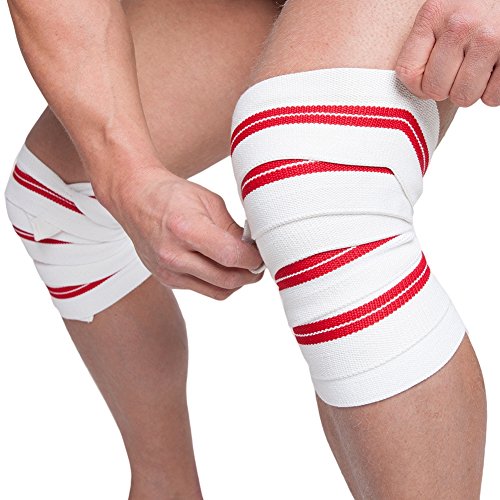 Profi-Kniebandagen 200cm T25 – Ideal f. Kraftsport, KDK, Bodybuilding, Powerlifting Farbe: weiß, orange oder schwarz - 2
