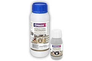 NAZZA Barniz al Agua de Poliuretano para Encimeras de Cocina - NO Amarillea y NO modifica el aspecto natural de la madera - Protector Encimera Cocina - Formatos 550 Gramos