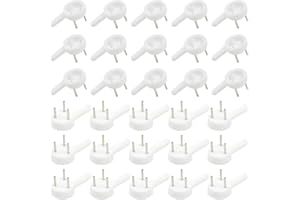 Hocansen 100 Pezzi Ganci per Quadri Muro Invisibili Ganci per Foto 2.5cm Antitraccia Gancio per Parete Plastic Ganci per Chiodi Bianco Ganci per Cornici per Appendere Pareti (25x15x5/XK-SL)