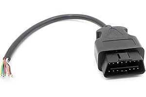 LoongGate OBD-II 16 Pin to To End Cavo a Spina Aperta - OBD2 Maschio 16 Pin connettore Cavo di Estensione diagnostica - 0,3 Metri