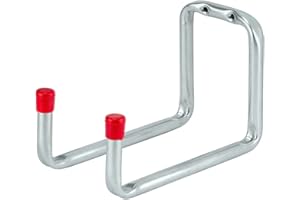 siwitec Gerätehalter 120 x 247 x 90 x 218 mm aus verzinktem Stahl mit Endkappen, Doppelhaken zur Aufbewahrung, Wandhaken