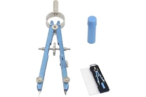 FDKJOK Drawing Compass Set with Refills, Math Compass Geometry Sets, Math Geometry Kit Scribing Tool for Secondary School Study Stationary Supplies(Blue)