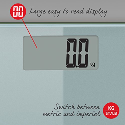 Salter 9028 Razor Ultra Slim Personenwaage aus Glas, digital, silberfarben - 5