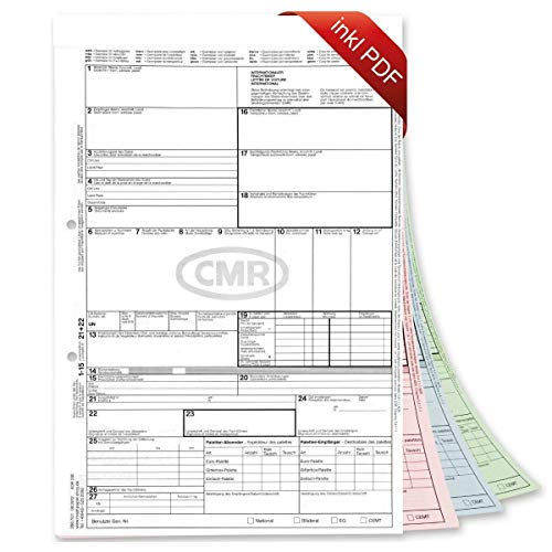 Cmr frachtbrief 100 stück selbstdurchschreibend international 280701