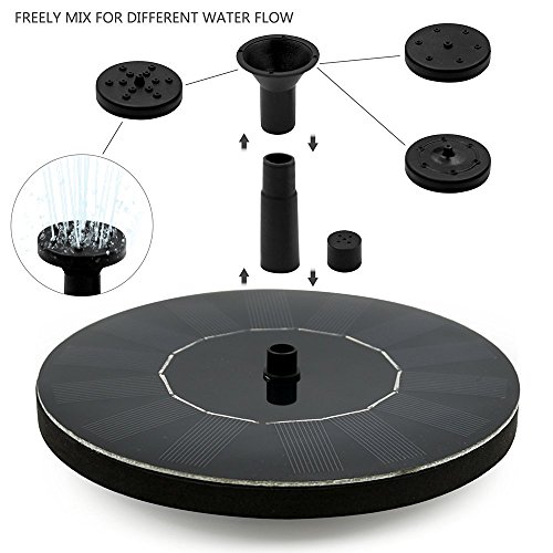 Solar Springbrunnen Teichpumpe für Garten；Solarbatterie Brunnen und pumpen mit Monokristalline Solar Panel für Gartenteich - 3