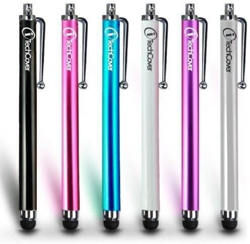 iTechCover® Samsung Galaxy Mega 6.3 I9200 Capacitive Touch Screen Stylus Pen (Matte Black, Hot Pink, Purple, White, Silver and Blue Edition) - 6-in-1 Pack