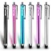 Produktbild iTechCover® ZTR Axon 7 Mini Touch Screen Griffel Stift Stylus - 6er-Pack - (Schwarz, Weiß, Lila, Heiß Pink, Blau, Silber)