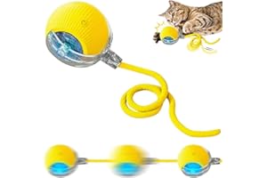 SORNEICDR Nueva Pelota interactiva para Gatos, Juguete Interactivo para Perros, Pelota de Juguete Interactiva 360°, Bola de Rodadura automática Inteligente para Gato y Perro (Amarilla)