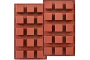 ionEgg 15 wnęk 1,4 cala kwadratowa forma silikonowa, forma do robienia cukierków czekoladowych, ciast, tacka na lód, pralinowane trufle, zestaw 2 szt