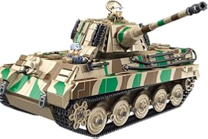 barweer King Tiger 632016 - Set di mattoncini da costruzione, modello militare WW2, collezione regalo per adulti e uomini (1974 pezzi), compatibile con Lego