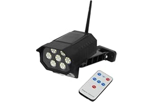 FLM SYSTEM Telecamera Finta Da Esterno, Telecamera Finta, Telecamera Finta Con Led, Telecamera Finta Con Sensore Di Movimento e Pannello Solare