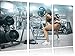 Produktbild Sportliche Frau mit Hantelstange 3-Teiler Leinwandbild 120x80 Bild auf Leinwand, XXL riesige Bilder fertig gerahmt mit Keilrahmen, Kunstdruck auf Wandbild mit Rahmen, gänstiger als Gemälde oder Ölbild, kein Poster oder Plakat