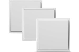 BSEED Lichtschalter Unterputz, Modern Wandschalter mit PC Rahmen, Lichtschalter mit Kabelklemmen und Krallen, 1 Fach 3 Weg, Weiß 80x80cm-3 Pack