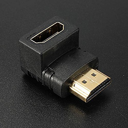 ELEGIANT HDMI Adapter Winkelstecker HDMI Stecker auf Buchse Adapter Hdmi Male zu Female Adapter Konverter Winkeladapter 90° mit vergoldete Kontakte für 3D TV 1080p LCD HDTV - 5