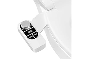 SAMODRA Bidet - Self Cleaning Dual Nozzle, Non-Electric Bidet Attachment for Toilet UK- Independent Adjustable Water Pressure - Quick Release Button Easy Clean (Black)