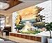 Produktbild Sucsaistat Wallpaper Mural 3D fototapete Zimmer Mural ziegelschiff Sun Flow ahorn Wald malerei Sofa TV Hintergrund vlies HD fototapete, 200 * 140 cm