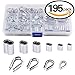 Produktbild 195pcs M2/3/4/5 304 Edelstahl Kausche und 6-size Aluminium Crimpen Loop Sleeve Sortiment Kit für 1/40,6 cm – 3/40,6 cm Durchmesser Draht Seil Kabel Fingerhüte Aufriggen