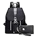 Produktbild WU ZHI Unisex Rucksack Nylon Wasserdicht Casual Daypacks Frau Reisen Umhängetasche Rucksäcke College Schultaschen Wandern/Camping/Outdoors,Black-OneSize