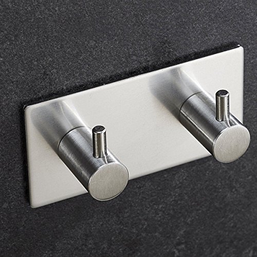 3M Selbstklebende haken, 304 Edelstahl selbstklebend Klebstoff Kleiderhaken Handtuchhaken Lasthaken für Bad und Küche (2 Stück 9 x 4,5 x 3cm) - 4
