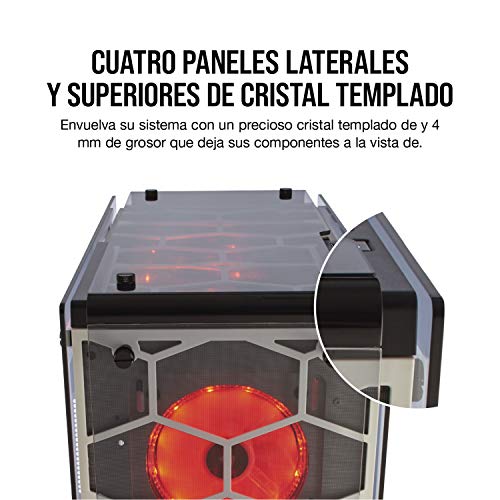 Corsair Crystal 570X RGB - Caja de PC, Mid-Tower ATX, ventana lateral cristal templado con ventilador, iluminación RGB LED, Blanco
