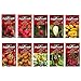 Produktbild Kit 10 gemischte Sachets Chili-Samen - Bhut Jolokia Red,Carolina Reaper,Moruga Scorpion,Fatalii White,Devil's Tongue,Cherry Bomb,Aji Dulce Amarillo,Tabasco,Habanero Chocolate,Diavolicchio Calabrese