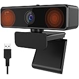 Nuroum V11 Webcam PC con Microfono, 2K Business Webcam Full HD 1080P/60fps, 90°Grandangolo/Copertura Privacy/Correzione di Lu