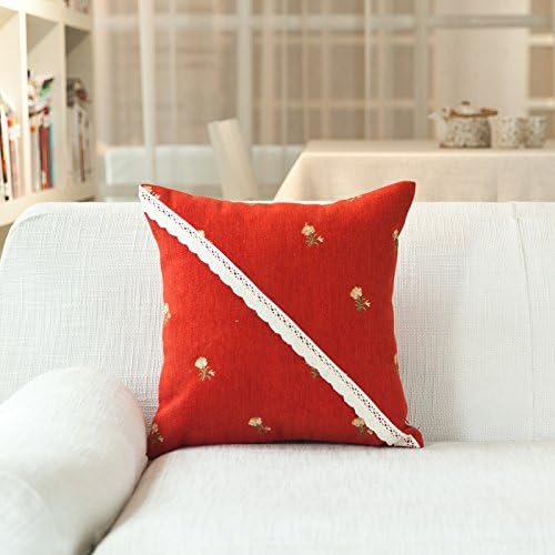 Back Stuffed Cushion Cushion Pillow Waist Pillow Red b 50x50cm (sleeve + core)