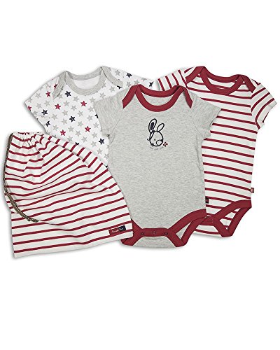 The Essential One - 3 Pack Baby Unisex Star Bodysuits Vests - Red - 12-18 Months - ESS143