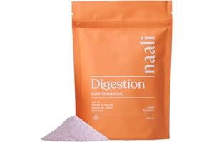 Naali-Digestion Prébiotique au Safran + Mastic de chios + fibres d’acacia, bien-être intestinal et mental, diminue crampes et ballonnements, restaure flore, équilibre microbiote, goût hibiscus, 1 mois