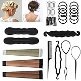 URAQT Hair Styling Set, Hair Bun Shapers, Hair Bun Maker, Fashion Hair Design Styling Tools Accessories DIY Hair Accessories Hair Modelling Tool Kit