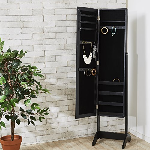 Levivo Schmuckschrank mit Spiegel, schwarz - 6