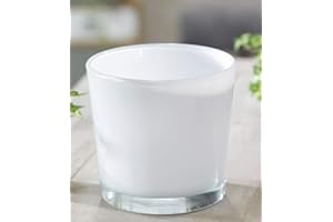 Hakbijl Glas-Übertopf ø 17 cm weiß, 1 Stück