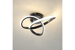 MINIFAIR minfair Modern LED Ceiling Light,Round Geometry Ceiling Lamp,Chic Chandelier 4500K for Hallway,Living Room,Bedroom 18W Dia 24CM