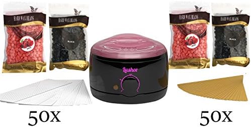 Wax Warmer Heater | Starter Pack for Hair Removal with 4x100g Wax Bean Bags, 50 Sticks and 50 Strips | Perfect starter pack |