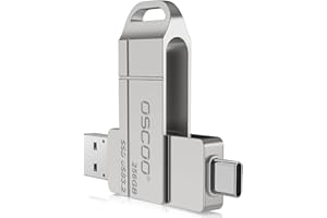 OSCOO 256GB USB Flash Drive,Up to 550MB/s–USB 3.2 Gen1 High-Speed Thumb Drive, Dual USB-C & USB-A Ports, Compatible with iPhone 15/16/17, Android Phones, Mac – Photo & Video Backup