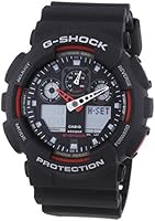 Casio Men's G-Shock Combi Watch with Resin Strap, GA-100-1A4ER