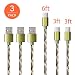 Produktbild onlier USB C Kabel, 3 Pack Camouflage Nylon geflochten Typ C Ladekabel 3 Ft 3 Ft 6 ft für MacBook 30,5 cm, LG G5, Nexus 5 x 6P