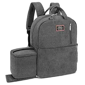 LOKASS Travel Camera Backpack SLR/DSLR Camera Bag Large/Camera Case Canvas Outdoor 15.6 Inch Tablet Laptop Bag Include Removable Camera Organizer Carrying Bag Compatible SLR/DSLR (Grey)