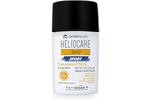Heliocare 360º Sport Transparent Stick Spf 50+.- Fotoprotector Facial Formato Stick Para Deportistas, Fácil De Aplicar, Para 