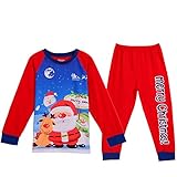 Kids Christmas 2 Piece Pyjama Set 3D Printed Santa Top Pants Baby Homewear Sleepwear 1-7 Years